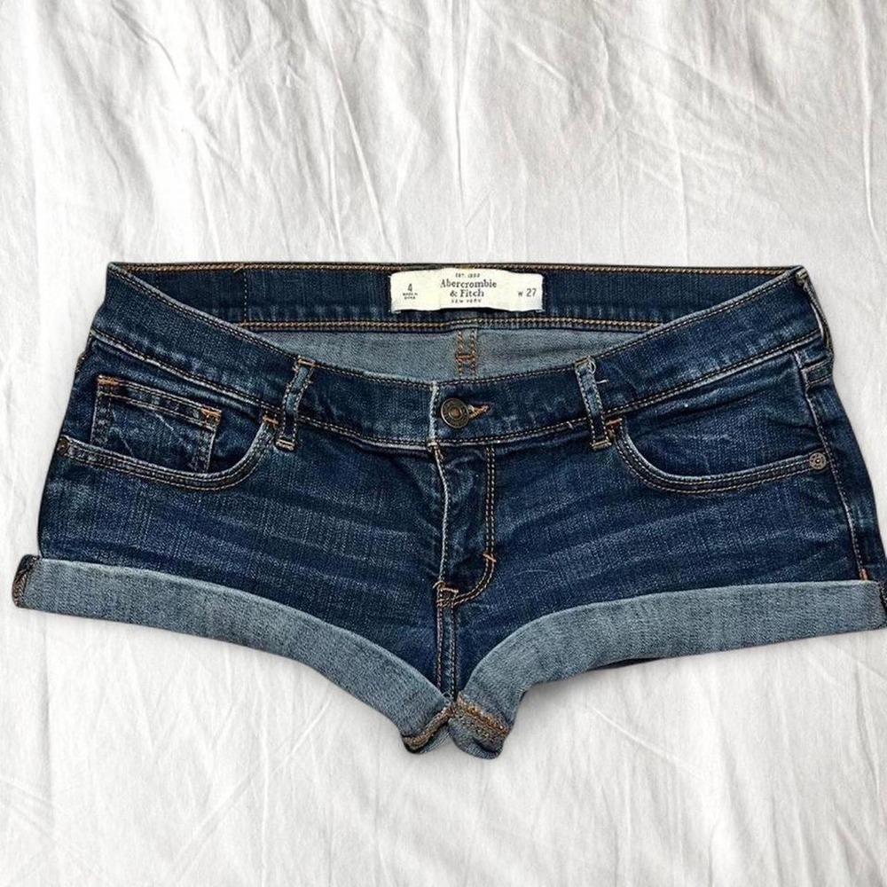 y2k Abercrombie & Fitch low rise dark wash denim shorts Size 4